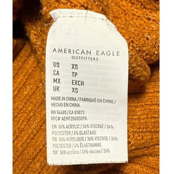 American Eagle Women's XS‎ Yellow Crew Neck Knit Sweater Long Sleeve Casual - Picture 6 of 7